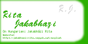 rita jakabhazi business card